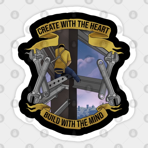 Iron Worker Sticker by damnoverload